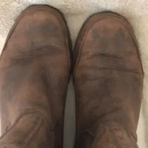 UGG Men’s Ankle Brown Leather Pull On Boots, Size 8.5, Rubber Sole Amazon.com | UGG Men main image 4